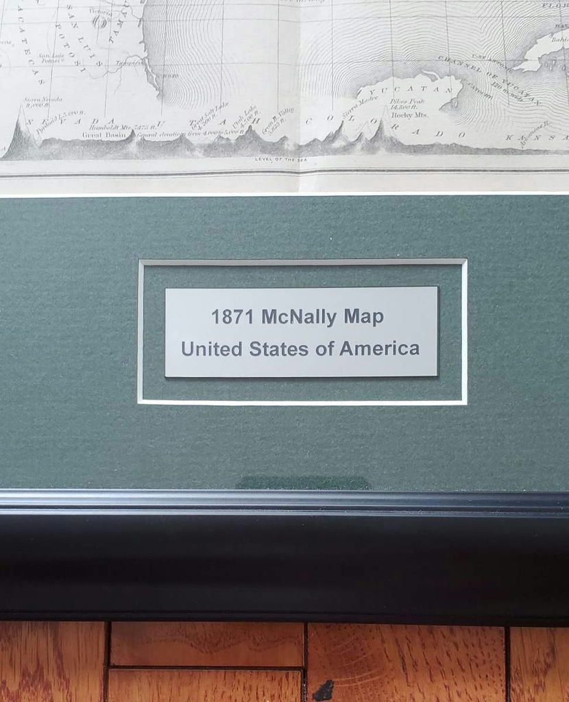 Framed 1871 McNally United States of America Map - image 2 of 3