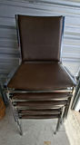Set of Five Brown Upholstered Dining Chairs - thumbnail 1 of 4