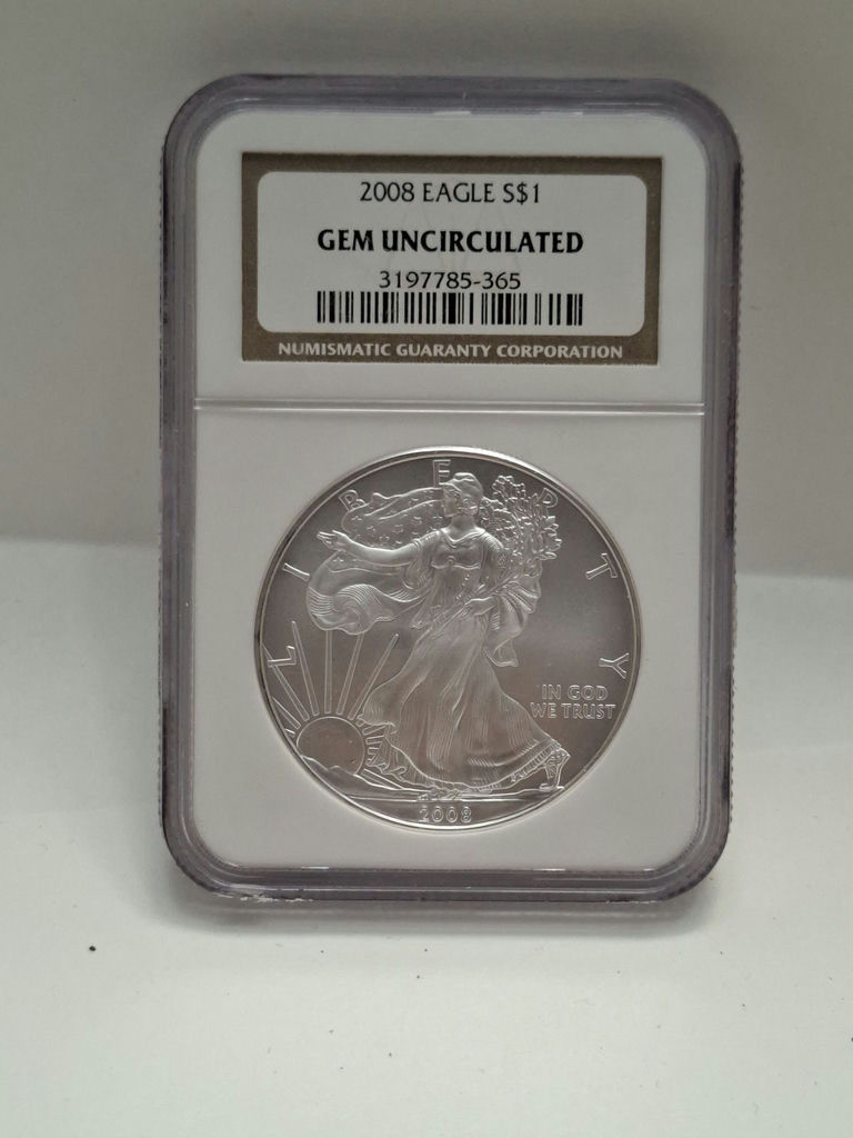 2008 American Silver Eagle $1 Coin NGC Gem Uncirculated - image 1 of 4
