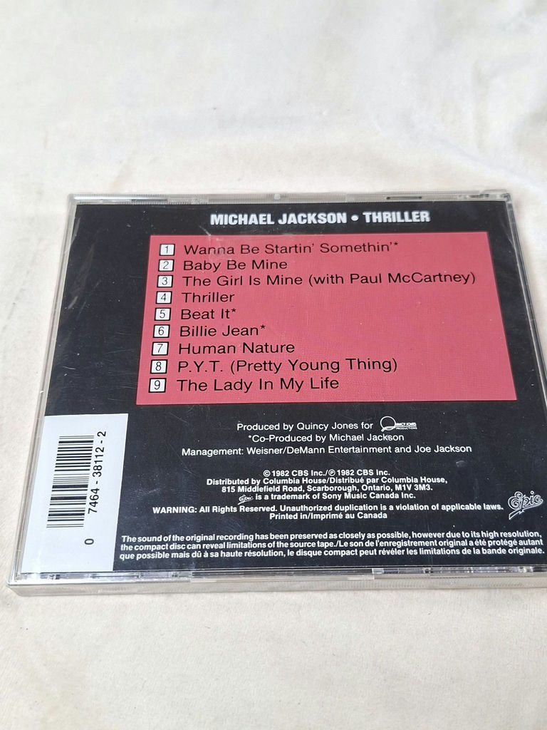 RARE Michael Jackson Thriller Compact Disc Album - image 3 of 5