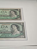 Two Canadian One Dollar Banknotes, UNC - thumbnail 5 of 6