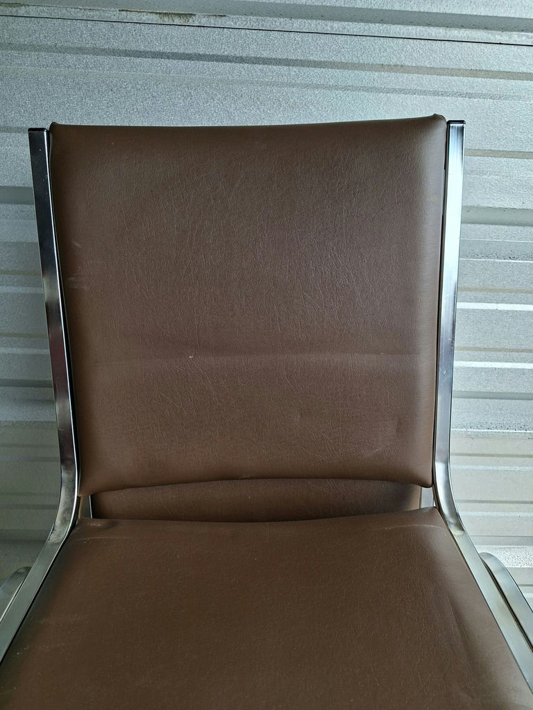 Set of Five Brown Upholstered Dining Chairs - image 3 of 4