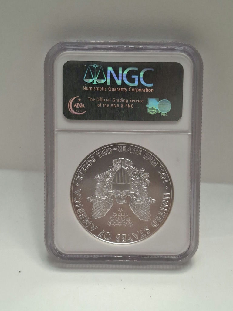 2008 American Silver Eagle $1 Coin NGC Gem Uncirculated - image 2 of 4