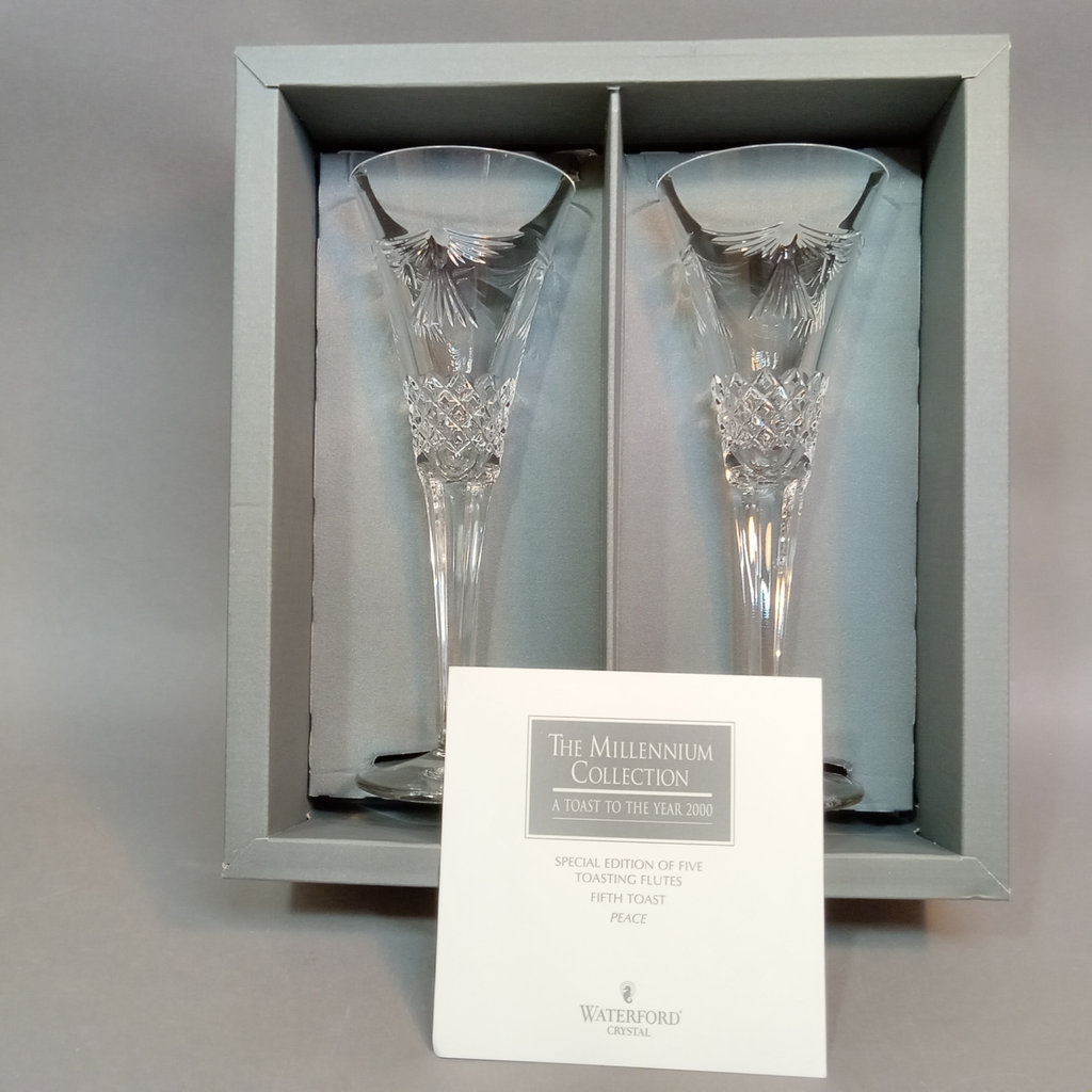 Waterford Millenium Toasting Flutes - Peace - image 3 of 7