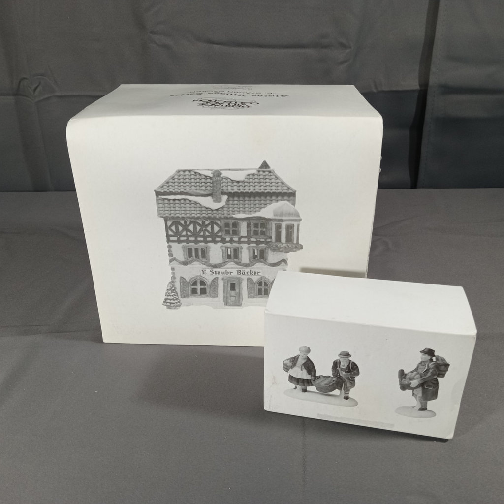  Dept. 56 Alpine Village Series - Buying Baker's Bread + E. Staubr Backer - image 1 of 7