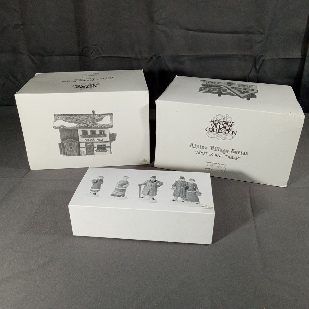  Dept. 56 Alpine Village Series - Chelsea Lane Shoppers, Milch-Kase + Apotek - image 1 of 12