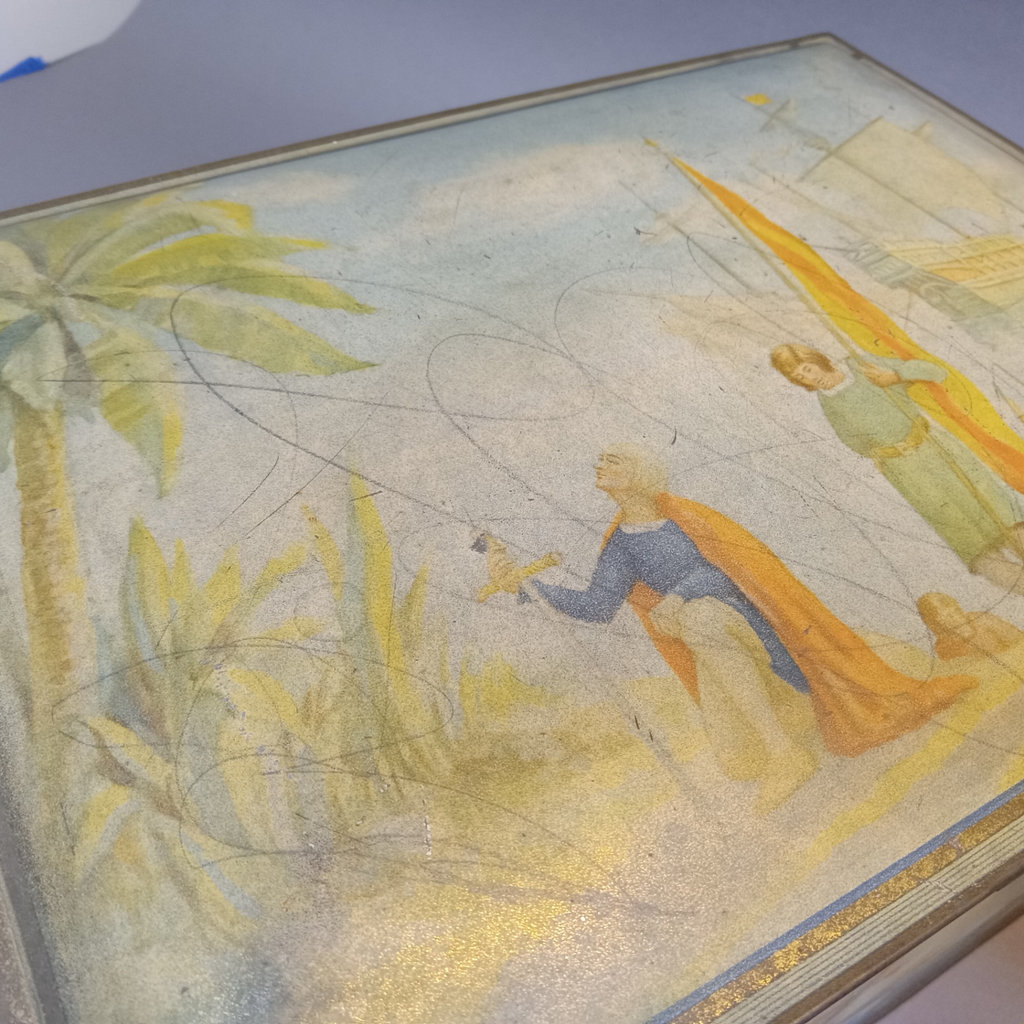 Vintage Biscuit Tin with Ships - image 8 of 12