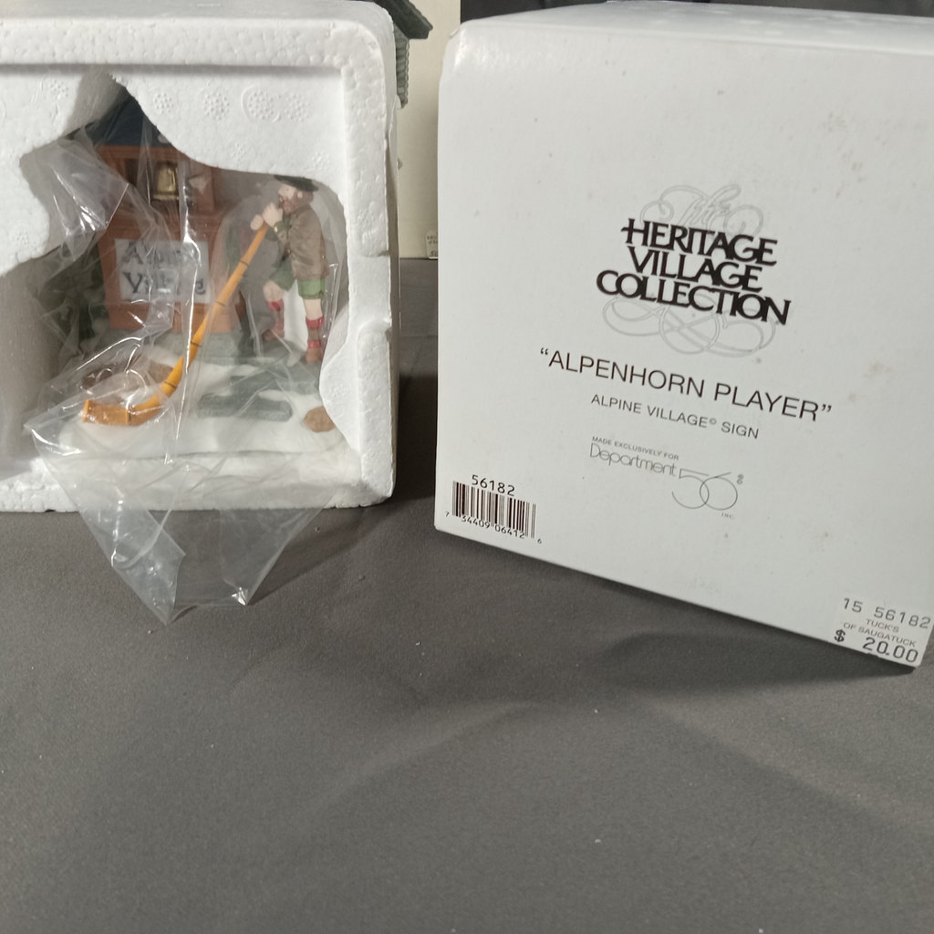  Dept. 56 Alpine Village Series - Alpenhorn Player + Sport Laden - image 2 of 7