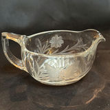 Vintage Clear Etched Glass Pitcher and Various Serving Pieces - thumbnail 14 of 17