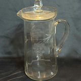 Vintage Clear Etched Glass Pitcher and Various Serving Pieces - thumbnail 3 of 17