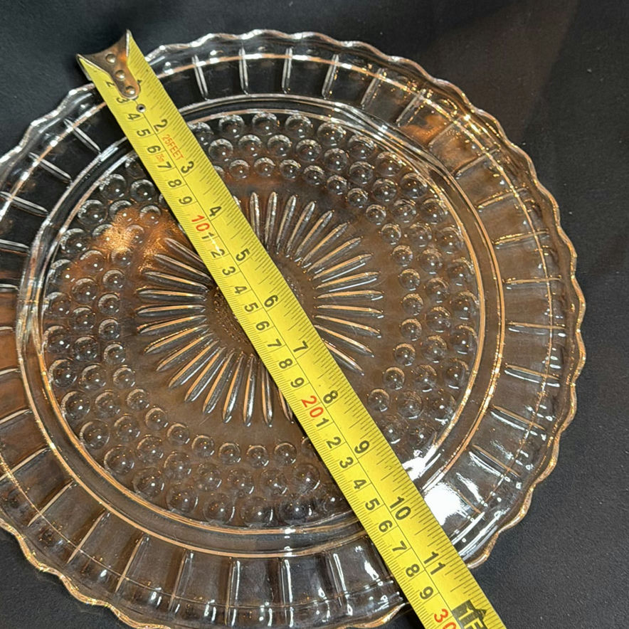 Two Vintage Clear Pressed Glass Serving Plates Appear to Be Federal Glass - image 6 of 12