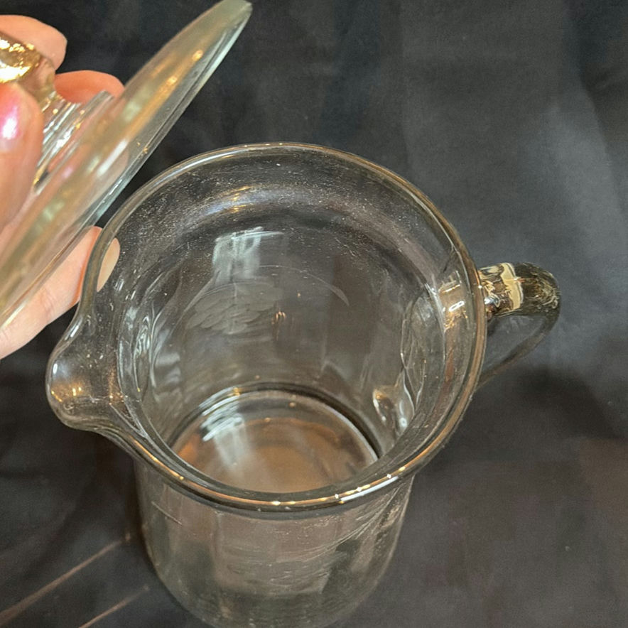Vintage Clear Etched Glass Pitcher and Various Serving Pieces - image 5 of 17