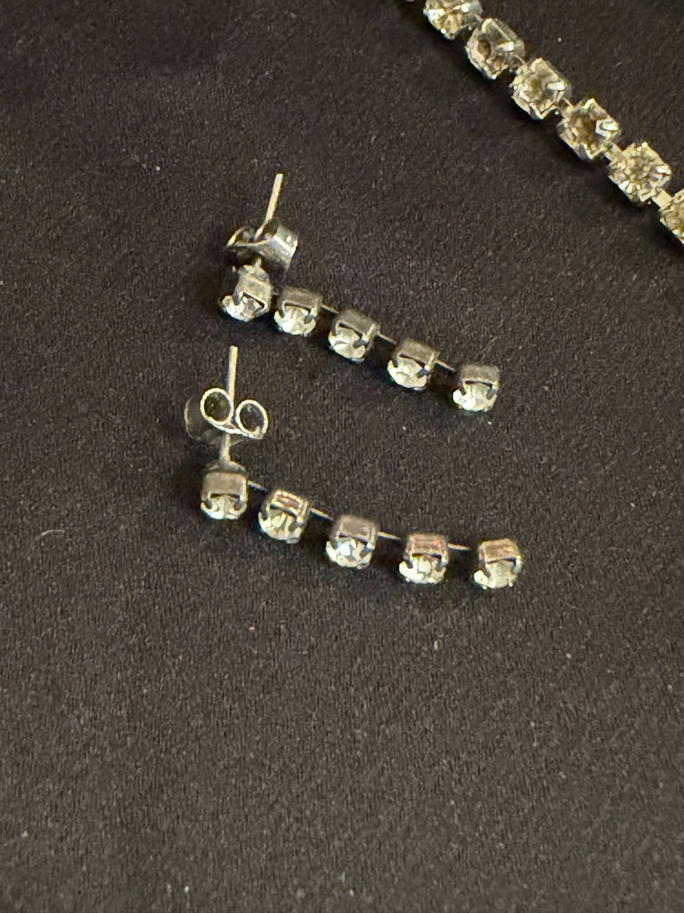 Vintage Rhinestone Necklace and Assorted Earrings - image 5 of 5