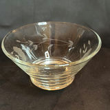 Vintage Clear Etched Glass Pitcher and Various Serving Pieces - thumbnail 7 of 17