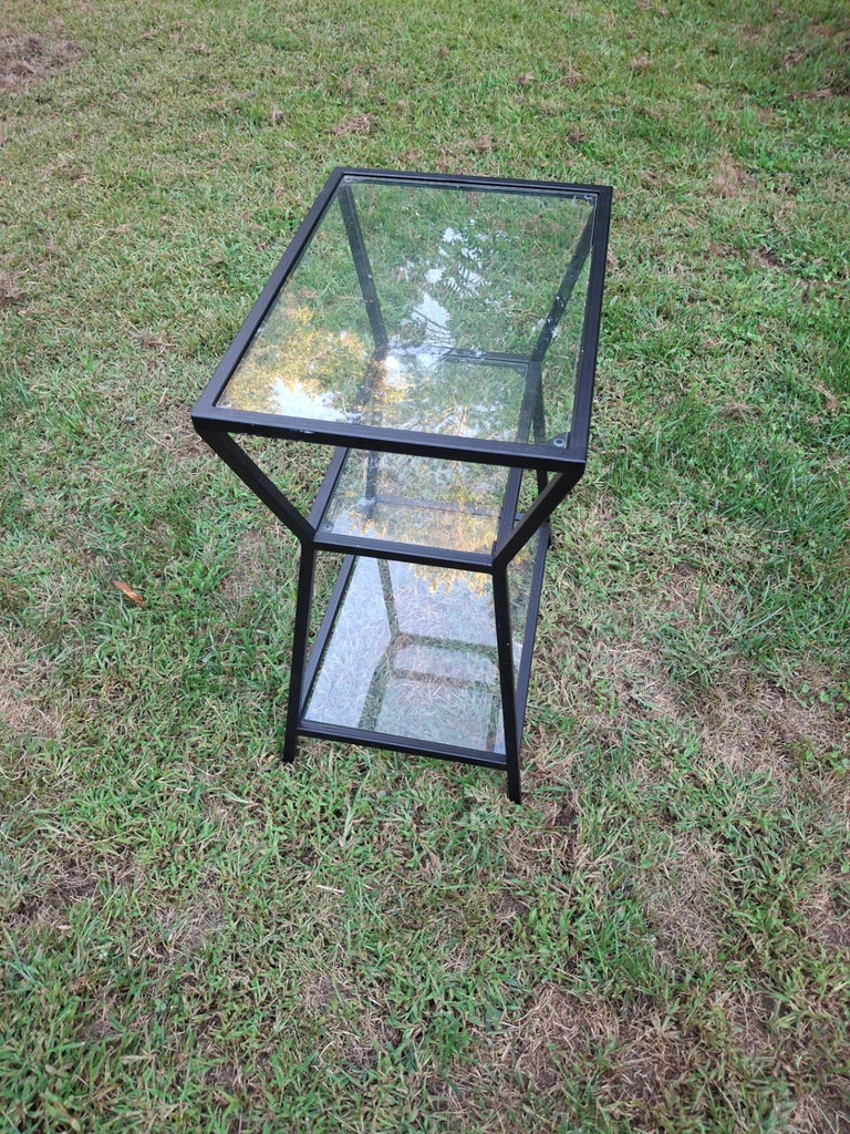 Black Metal and Glass Three-Tier Side Table - image 3 of 11