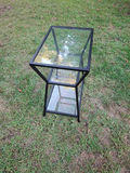 Black Metal and Glass Three-Tier Side Table - thumbnail 3 of 11
