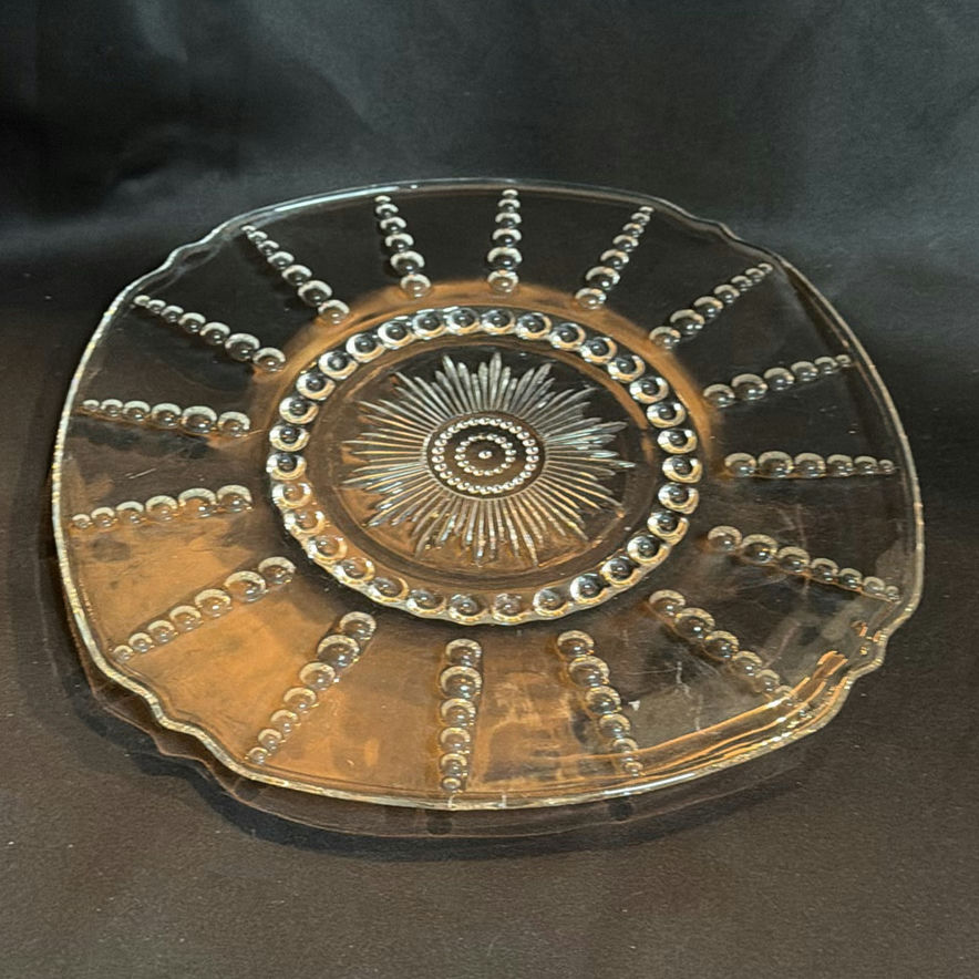 Two Vintage Clear Pressed Glass Serving Plates Appear to Be Federal Glass - image 7 of 12