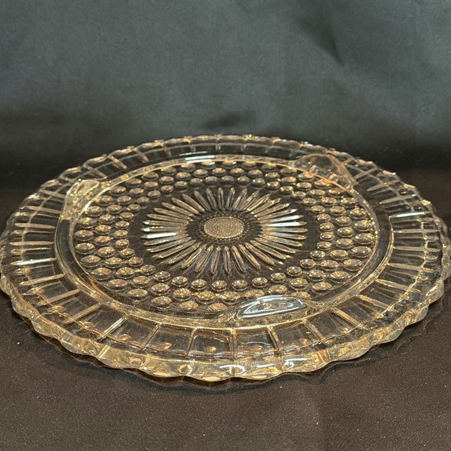 Two Vintage Clear Pressed Glass Serving Plates Appear to Be Federal Glass - image 3 of 12