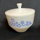 Vintage Milk Glass Mixing Bowl and Covered Federal Glass Bowl - thumbnail 4 of 9