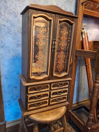 Vintage Wooden Jewelry Box/Armoire Cabinet - image 1 of 7