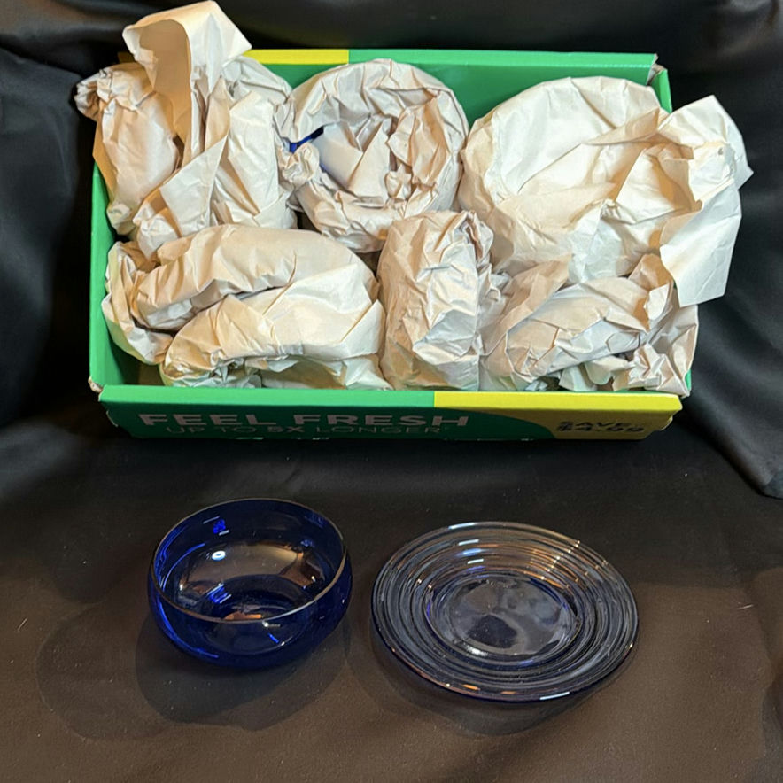 Lot of Vintage Blue Glass Dishes - image 1 of 10