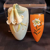 Vintage Wall Pockets (2) including Ibis & Orchid Design, Hand Painted Japan - thumbnail 1 of 8