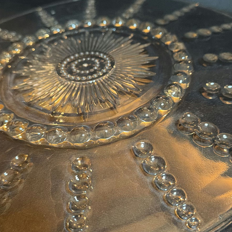 Two Vintage Clear Pressed Glass Serving Plates Appear to Be Federal Glass - image 11 of 12