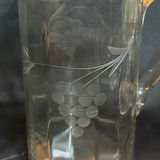 Vintage Clear Etched Glass Pitcher and Various Serving Pieces - thumbnail 4 of 17
