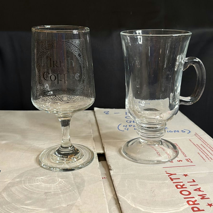 Irish Coffee Glasses - Two Styles Lot of 8 Glasses Total - image 1 of 6
