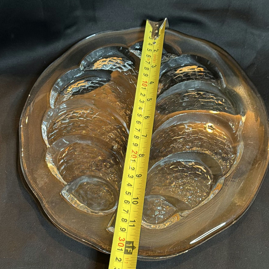 Vintage Clear Glass Cake Plate and Serving Tray Possibly Jeannette and Orrefors - image 6 of 10