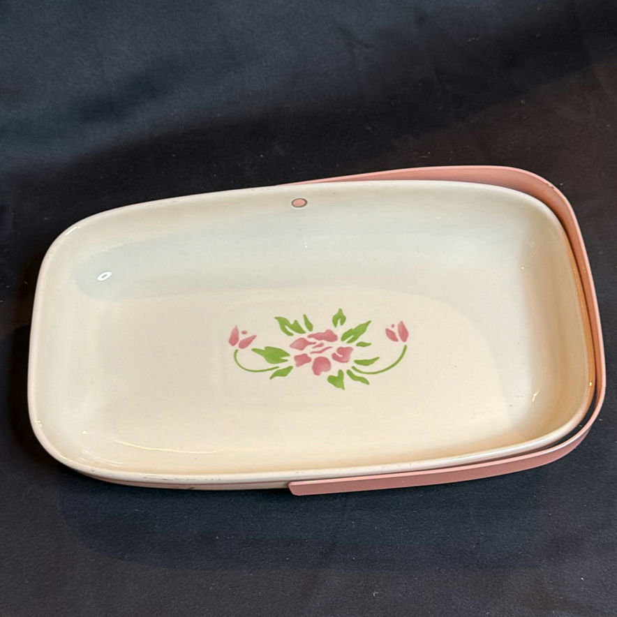 Vintage Dresser Items - Longaberger Basket, Nippon Porcelain Basket and Teleflora Dish - image 13 of 17