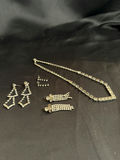 Vintage Rhinestone Necklace and Assorted Earrings - thumbnail 1 of 5
