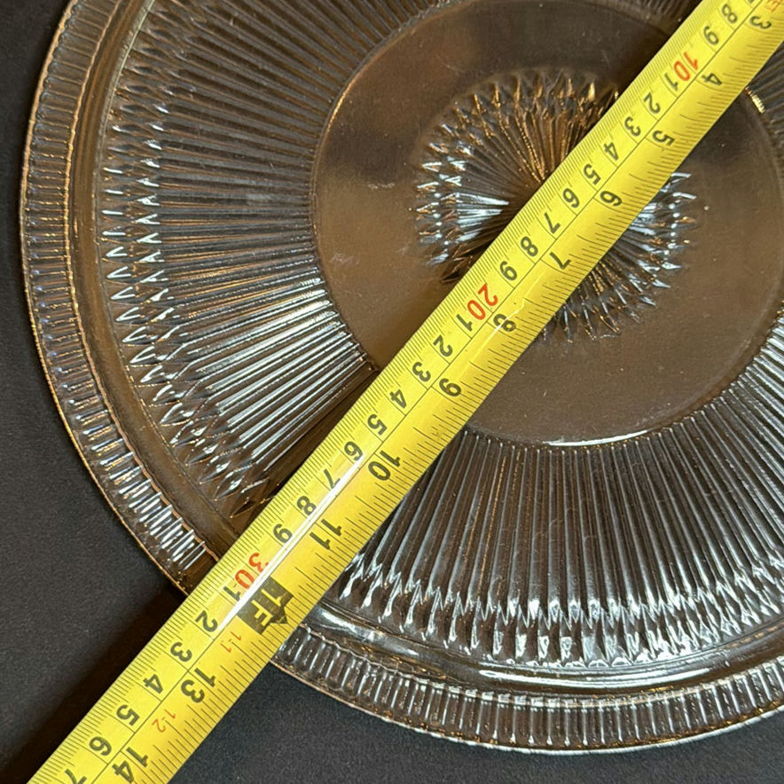 Vintage Clear Glass Cake Plate and Serving Tray Possibly Jeannette and Orrefors - image 9 of 10
