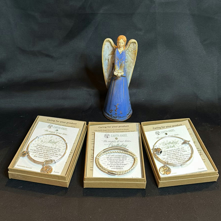A Little Piece of Heaven - Lot of Earth Angel Bracelets and Angel Figurine - image 1 of 4