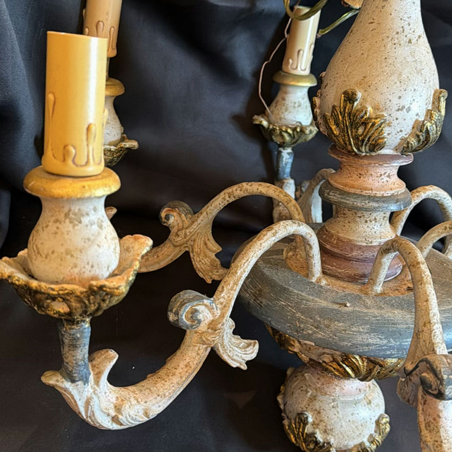 Vintage Baroque or Rococo Style Five-Light Ornate Chandelier - image 6 of 8