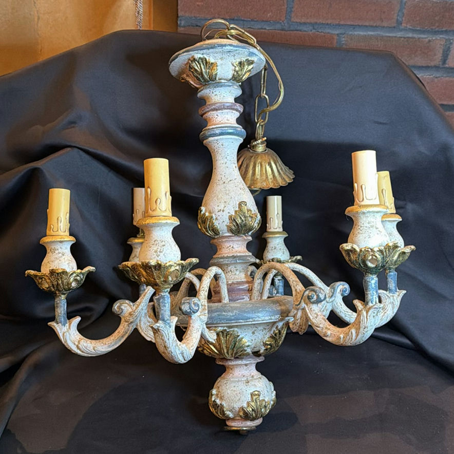Vintage Baroque or Rococo Style Five-Light Ornate Chandelier - image 1 of 8