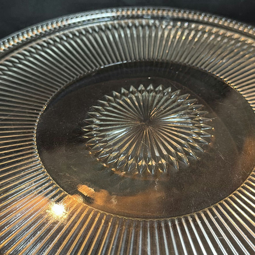 Vintage Clear Glass Cake Plate and Serving Tray Possibly Jeannette and Orrefors - image 8 of 10
