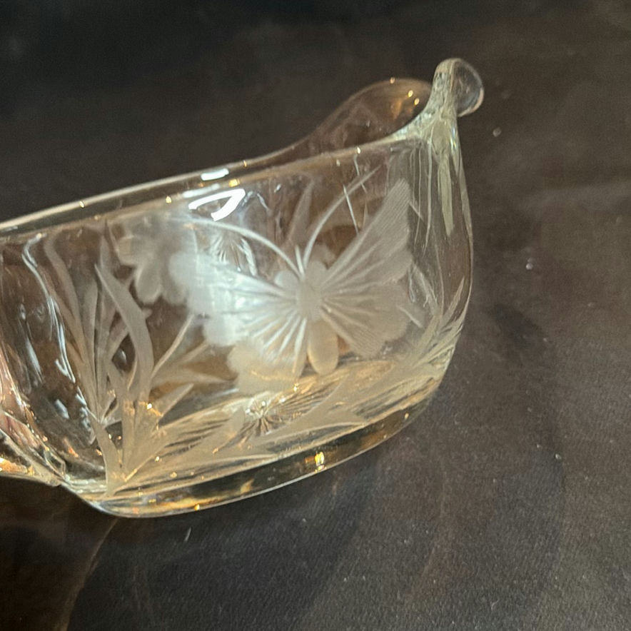 Vintage Clear Etched Glass Pitcher and Various Serving Pieces - image 16 of 17