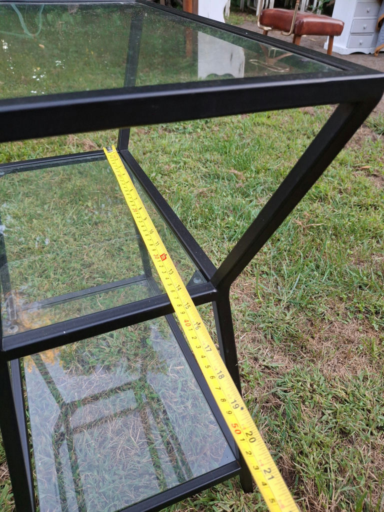 Black Metal and Glass Three-Tier Side Table - image 9 of 11