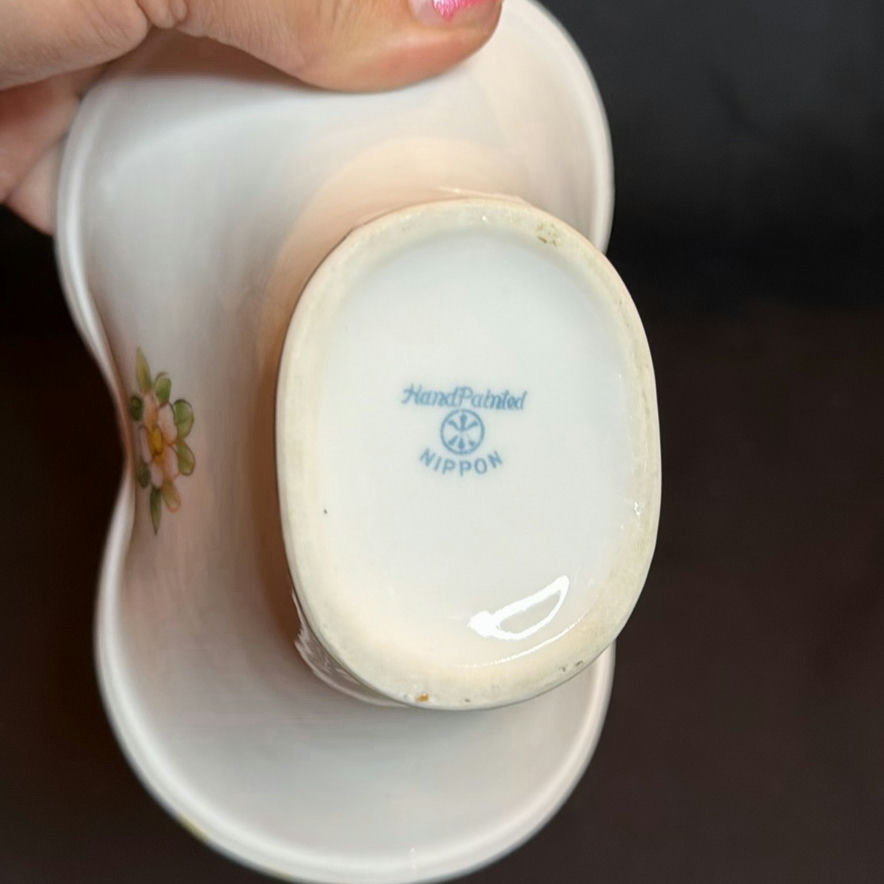 Vintage Dresser Items - Longaberger Basket, Nippon Porcelain Basket and Teleflora Dish - image 12 of 17