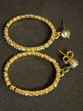 Two Pairs of Gold-Tone Rhinestone Earrings Including Richelieu - thumbnail 5 of 6