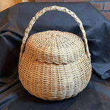 Vintage Woven Basket with Lid and Handle - thumbnail 1 of 9