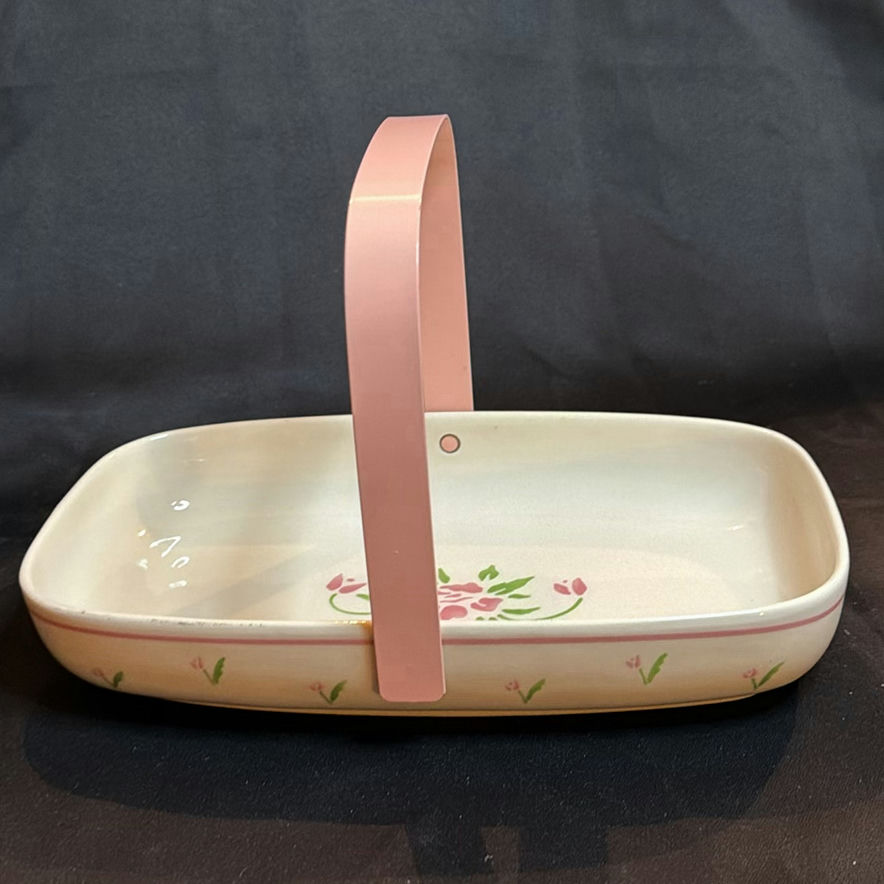 Vintage Dresser Items - Longaberger Basket, Nippon Porcelain Basket and Teleflora Dish - image 14 of 17