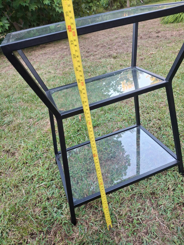 Black Metal and Glass Three-Tier Side Table - image 6 of 11