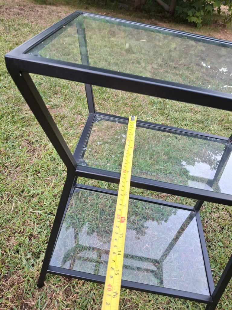 Black Metal and Glass Three-Tier Side Table - image 10 of 11