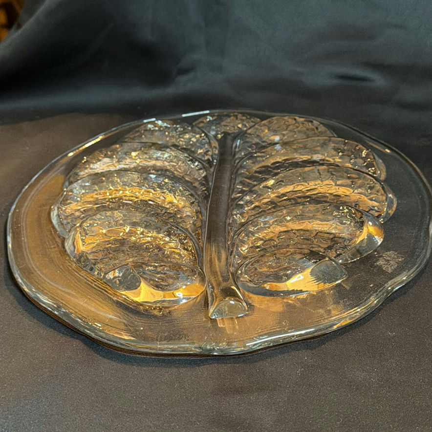 Vintage Clear Glass Cake Plate and Serving Tray Possibly Jeannette and Orrefors - image 3 of 10