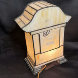 Vintage Dale Tiffany Stained Glass Table Clock Lamp - thumbnail 3 of 4