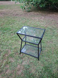 Black Metal and Glass Three-Tier Side Table - thumbnail 1 of 11