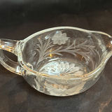 Vintage Clear Etched Glass Pitcher and Various Serving Pieces - thumbnail 15 of 17