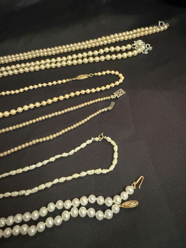 Collection of Faux Pearl Necklaces - One Stamped 14K Clasp - image 3 of 7
